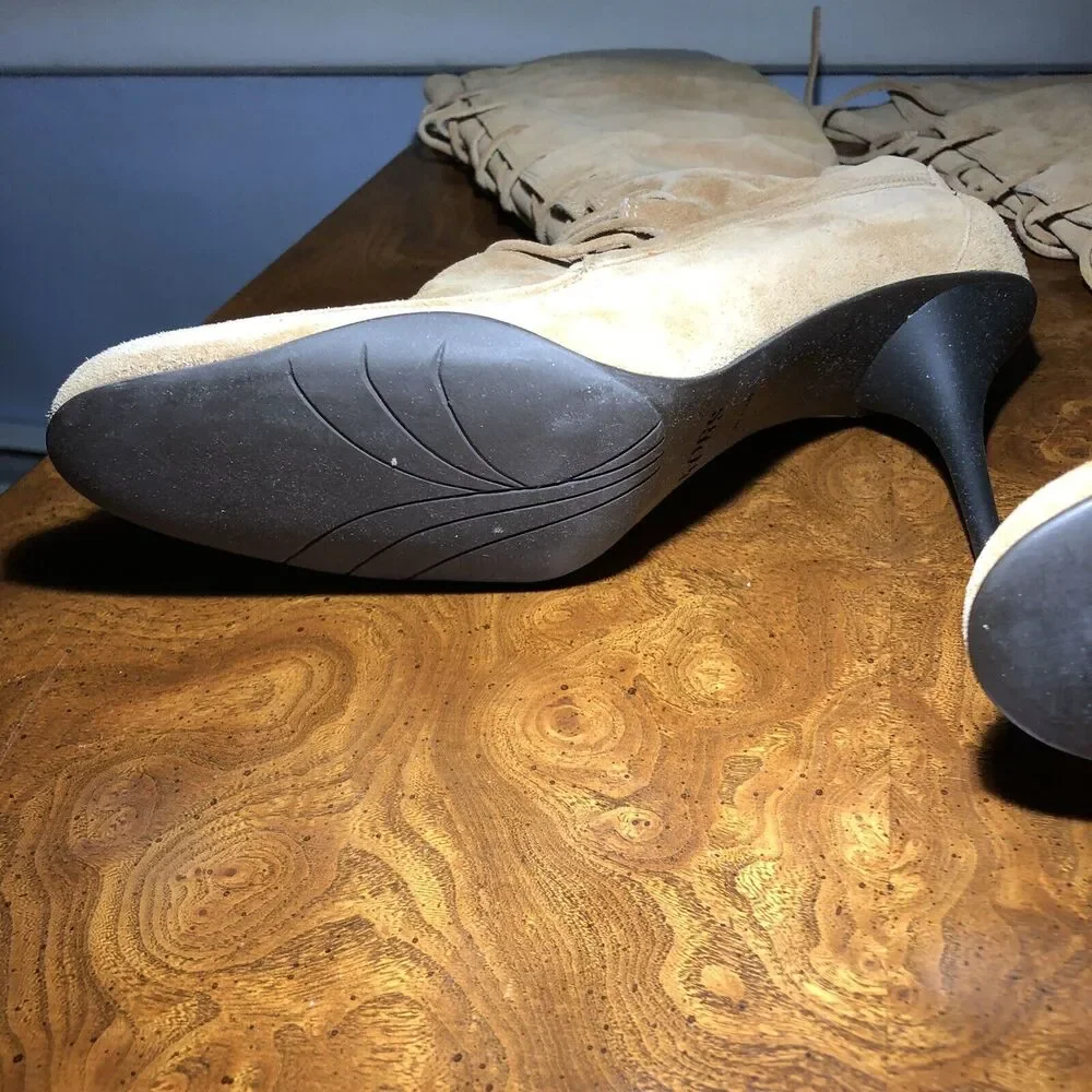 Michael Kors Suede 10M Boots, VINTAGE NEVER WORN Camel/Sport Sue Colby  with Box - Picture 7 of 9